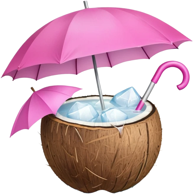 coconut drink with pink umbrella emoji