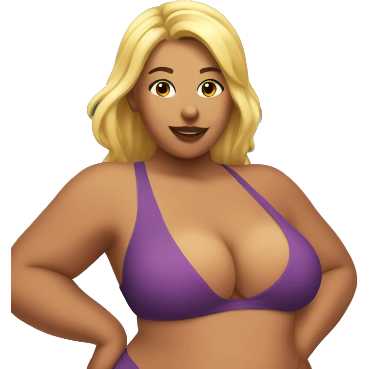 Slim-Thicc caucasian lady swimsuit posing emoji