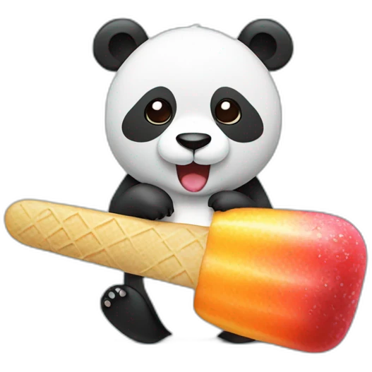 panda eating popsicle emoji