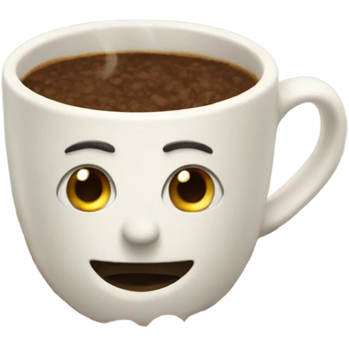 Based bean head with a little coffee emoji
