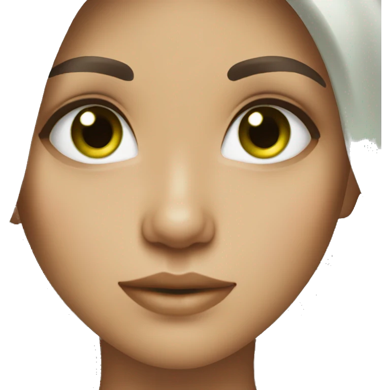 Dark Brown hair girl green eyes emoji