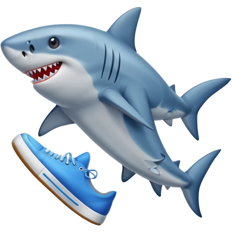 Shark with blue shoes  emoji