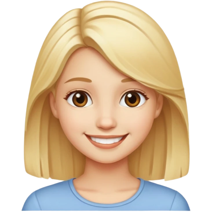smiling girl with blonde hair emoji