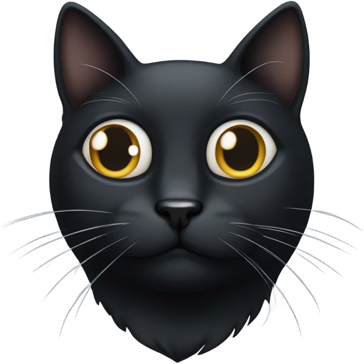 Black cat with white mustache emoji