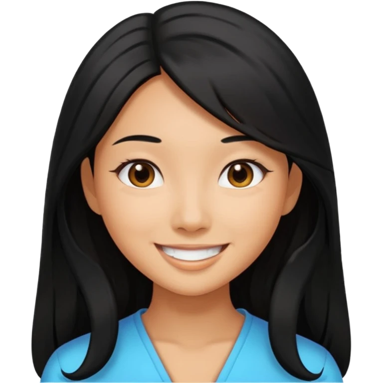 tanned asian girl with black long hair emoji