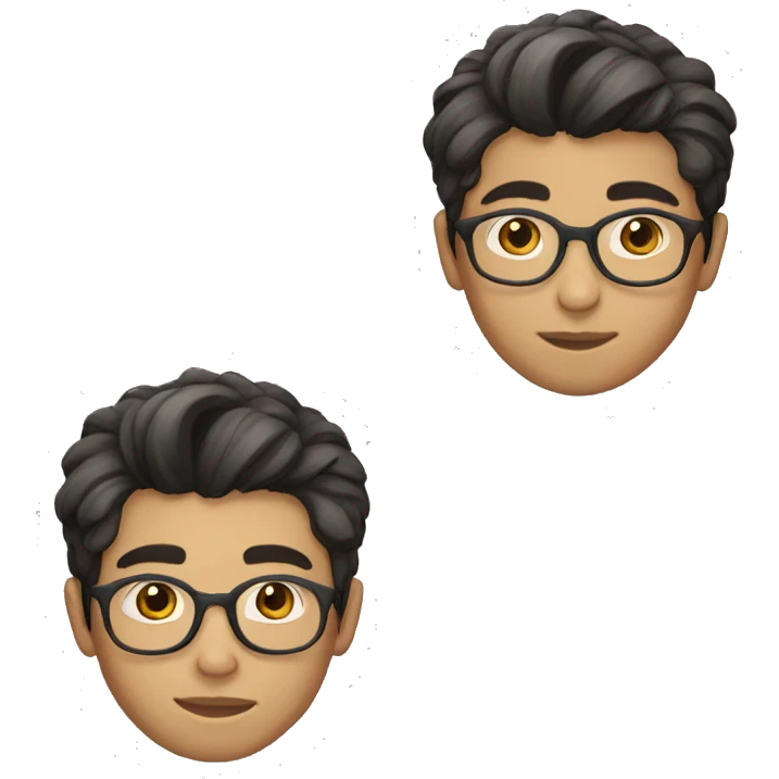 Young Pakistani glasses boy with haircut like short sides and a slightly longer top emoji