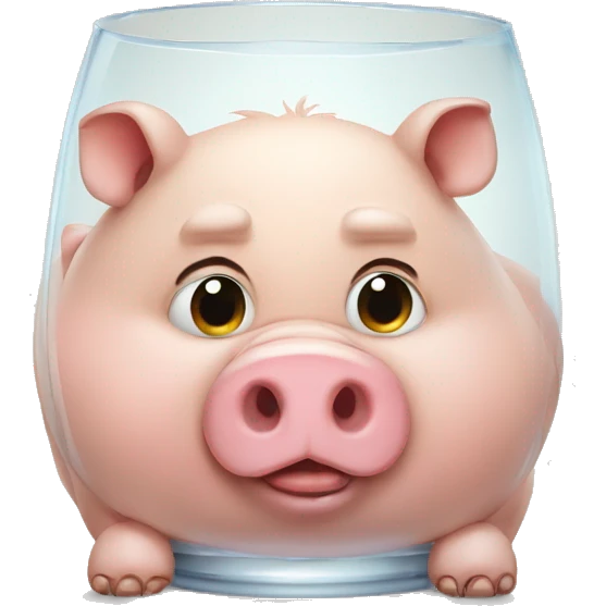 Big fat pig with huge glass of bear emoji