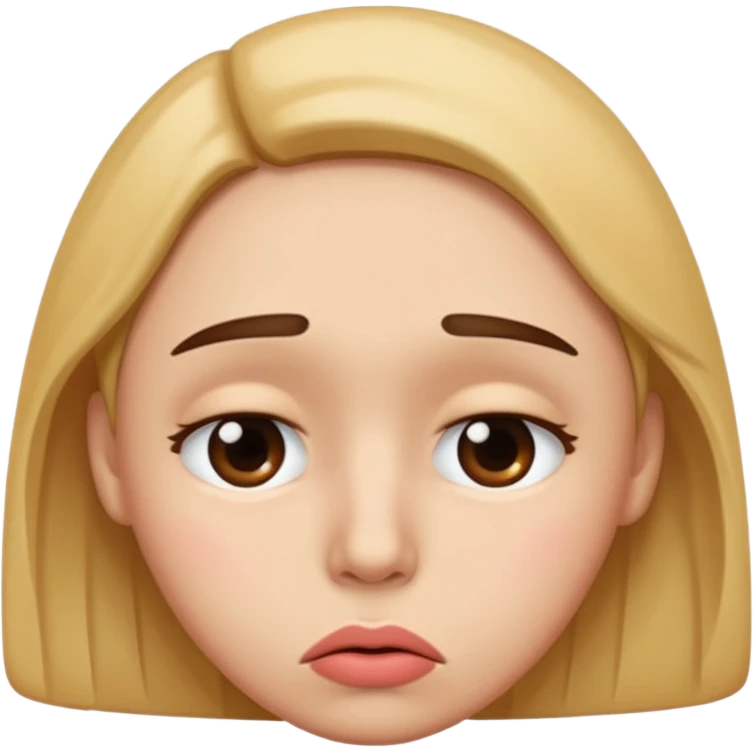 Sad face emoji with lower lip pucker emoji