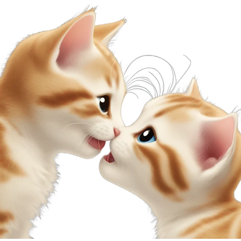 two kitties kissing  emoji
