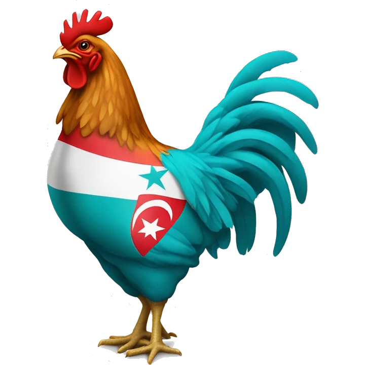 chicken with the color of Türkiye flag emoji