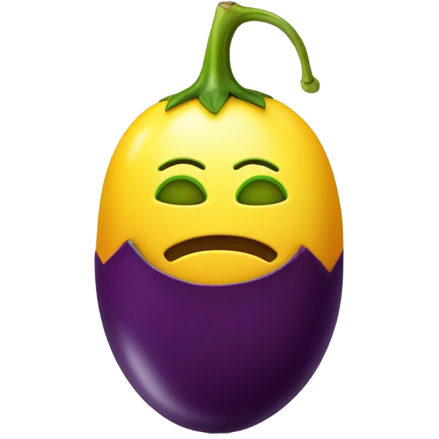 Smiley emoji with eggplant emoji