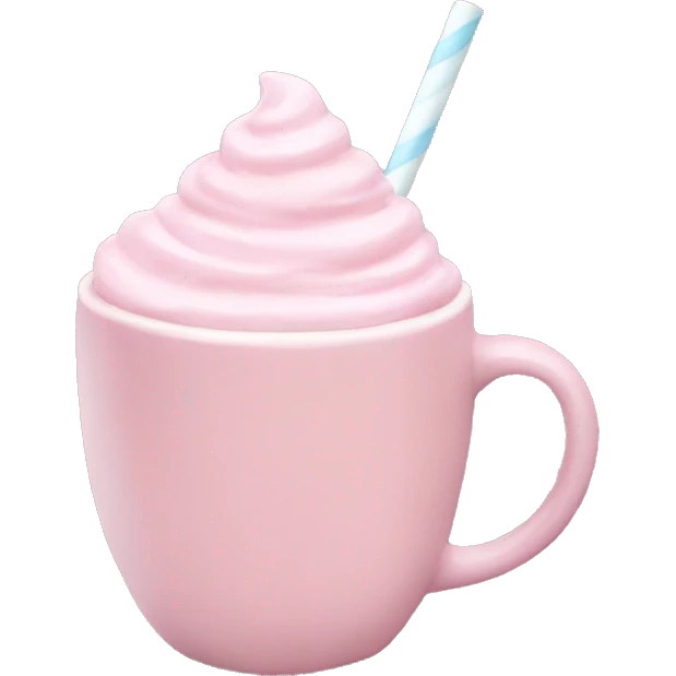 Aesthetic light pink hot chocolate emoji