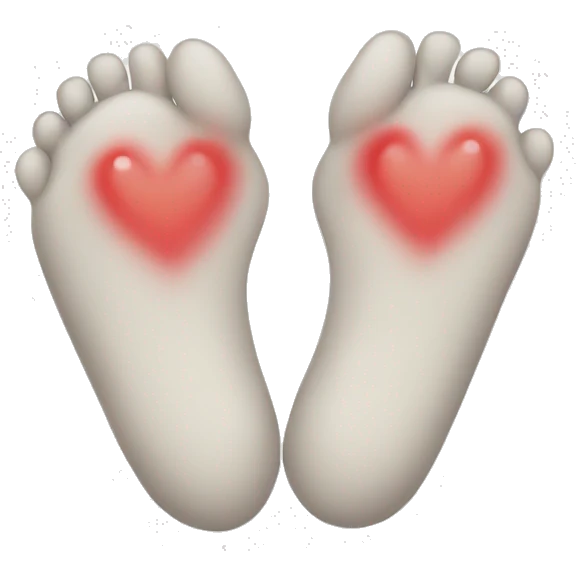 smile white foot with a heart emoji