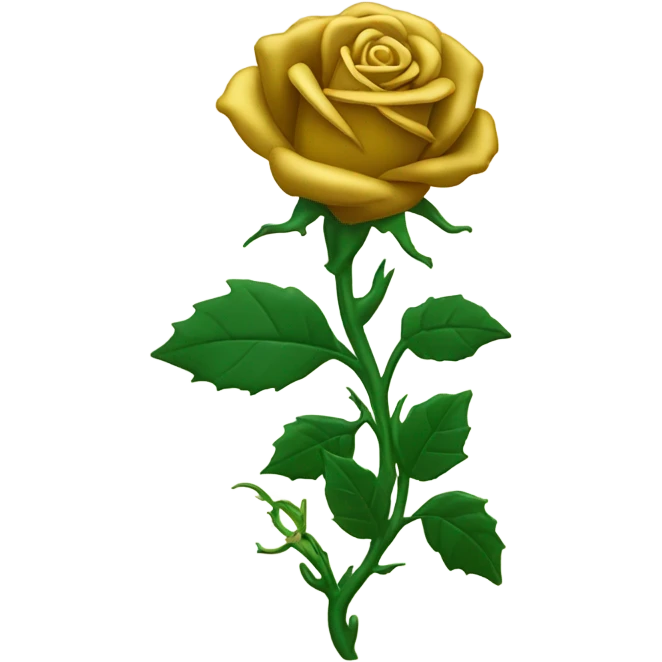 Gold roses with vines and thorns  emoji