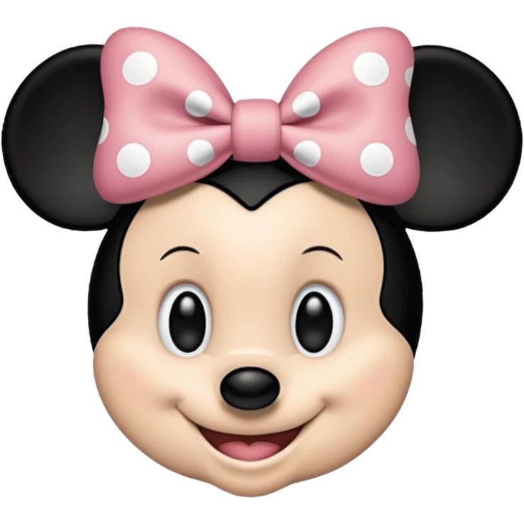 minnie mouse black and white outline emoji