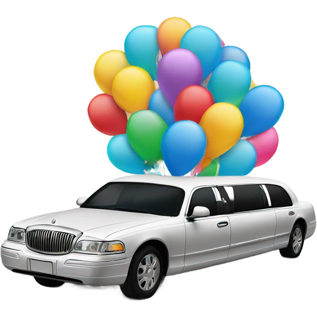 Limousine with balloons emoji