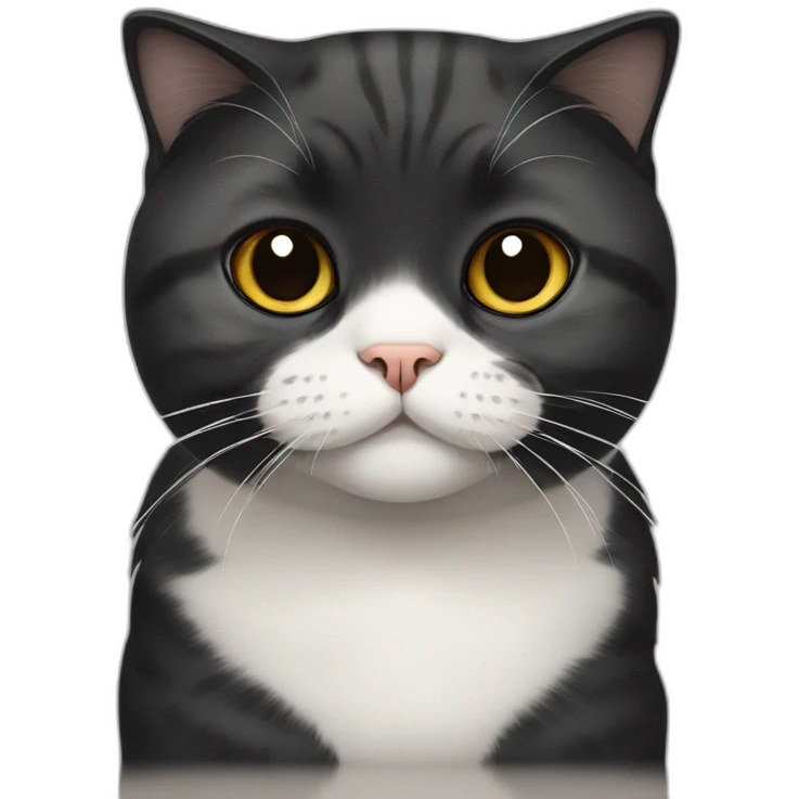 black scottish fold cat emoji