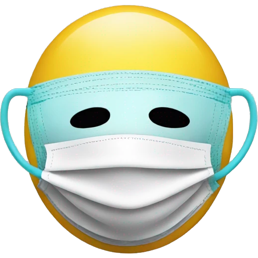 smiley face in a medical mask emoji