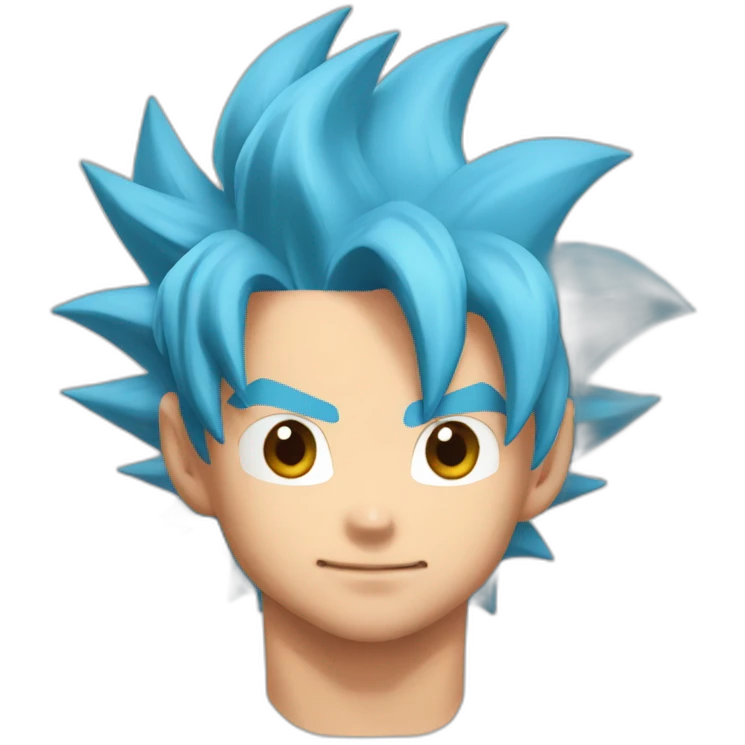 Goku blue colour hair upper body emoji