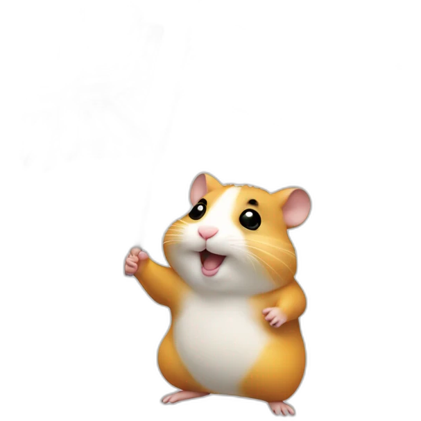 Fat hamster waiving small uk flag in its hand emoji