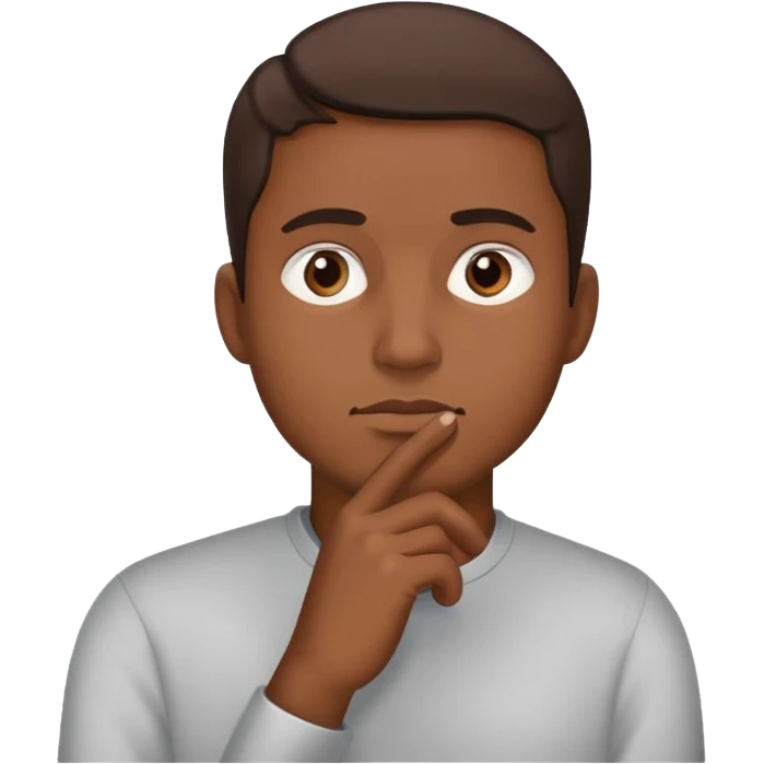 person standing hand on chin thinking emoji