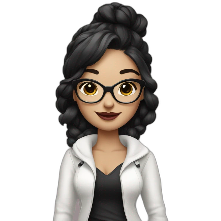 beatiful panda-woman in stylish outfit  emoji