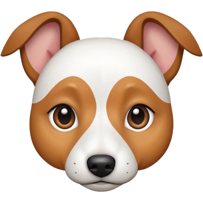 a fully white jack russell the size of a kelpie with light brown ears and a light brown patch on one eye emoji