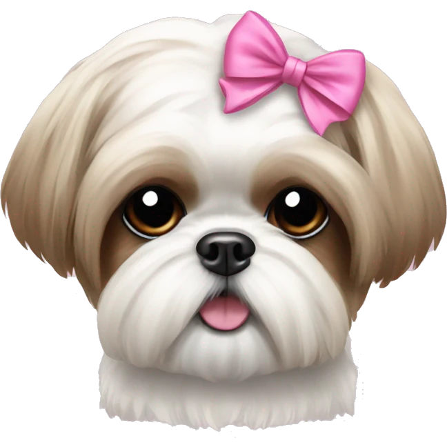 shih tzu with pink bow  emoji