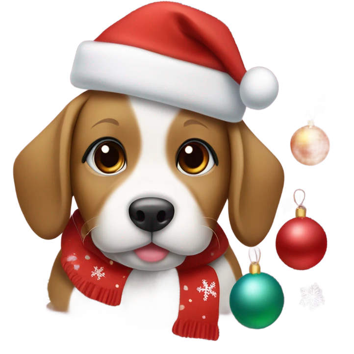 Christmas puppy emoji