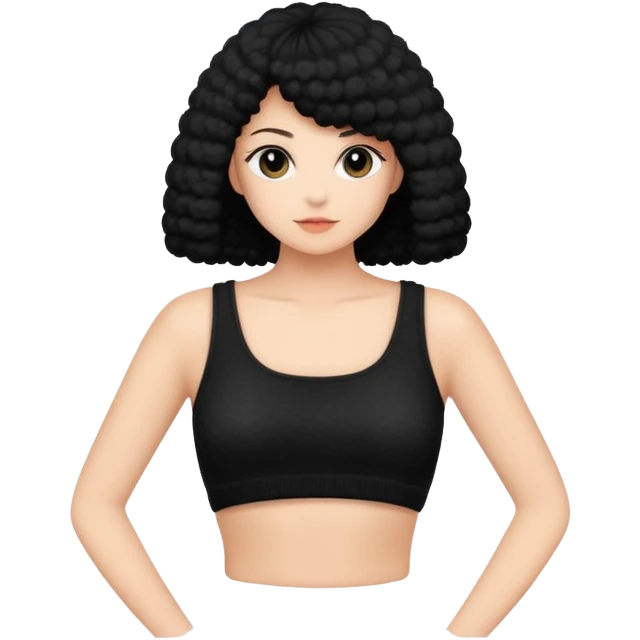 super realistic isolated black cashmere crop top emoji