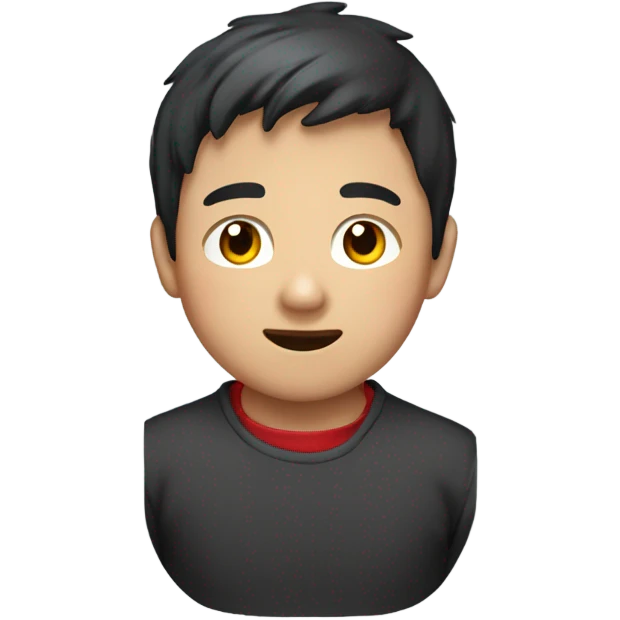 Asian boy with red gloves on his hands emoji