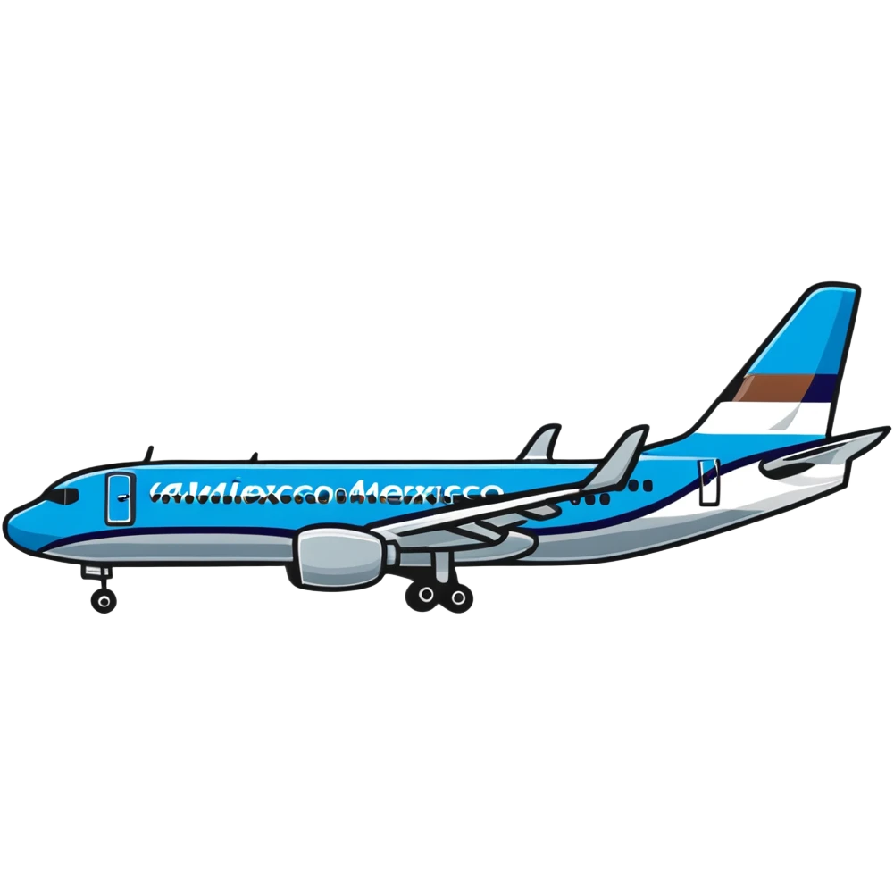 Aeromexico airplane with blue and silver colors emoji
