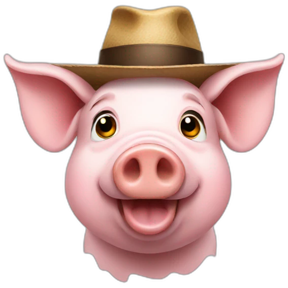 Pig with hat emoji
