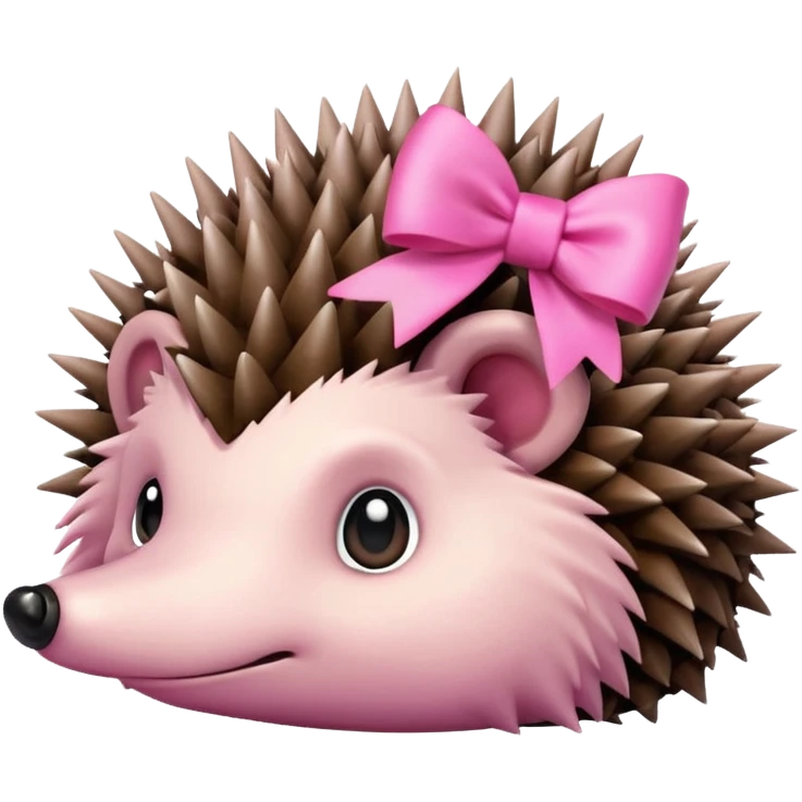 Hedgehog with pink bow emoji