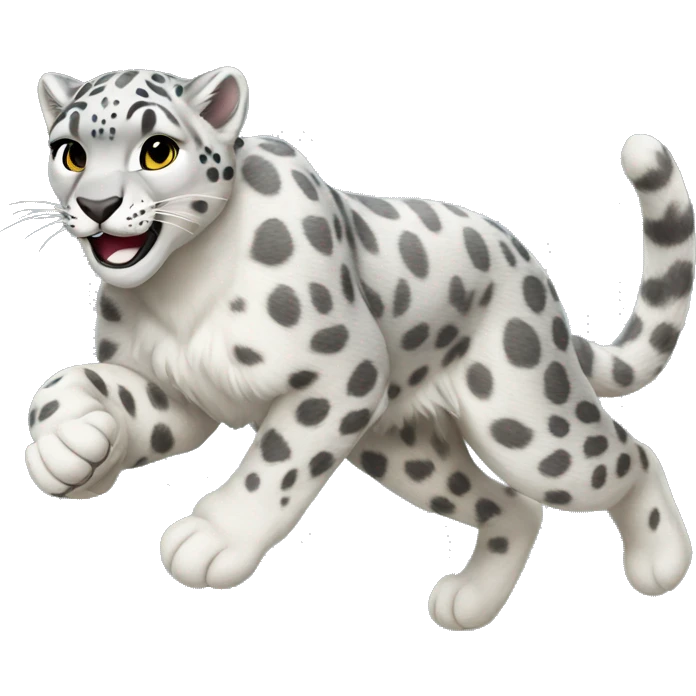Female Snow leopard running  emoji