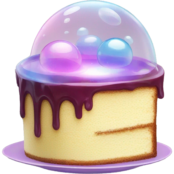 A soap bubble with a cake inside emoji