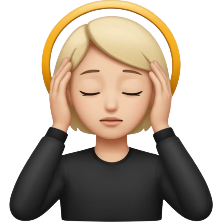 Eyes closed And hend on heard  emoji