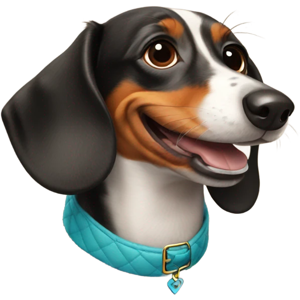 happy harlequin dachshund emoji