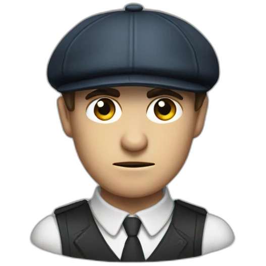 Angry Tommy Shelby with newsboy cap emoji