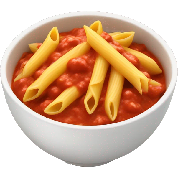 penne with red sauce in a bowl emoji