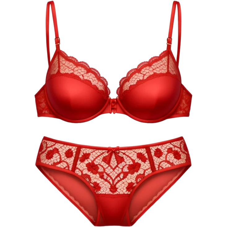 Red lacy bra and panties emoji
