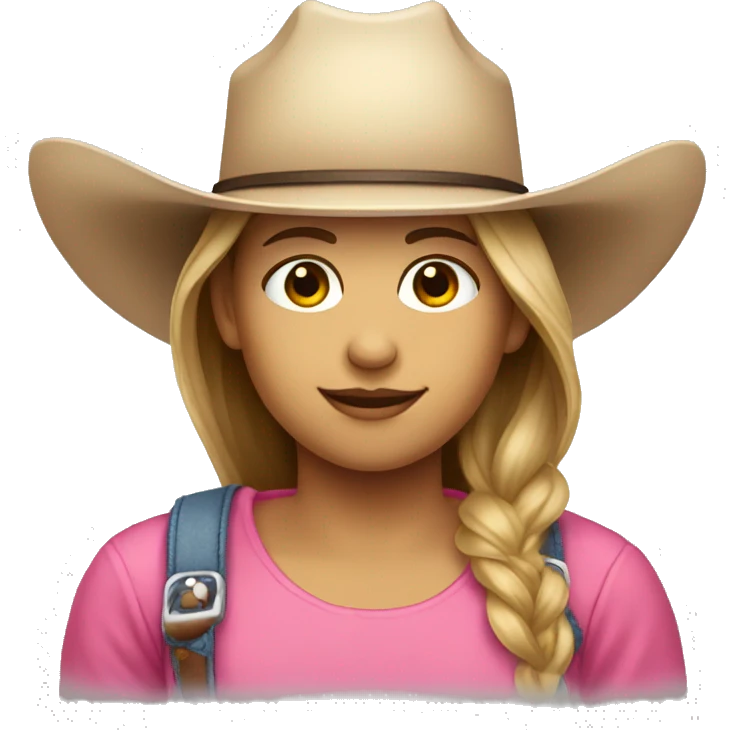 Make a girl with a pink cowboy hat on emoji
