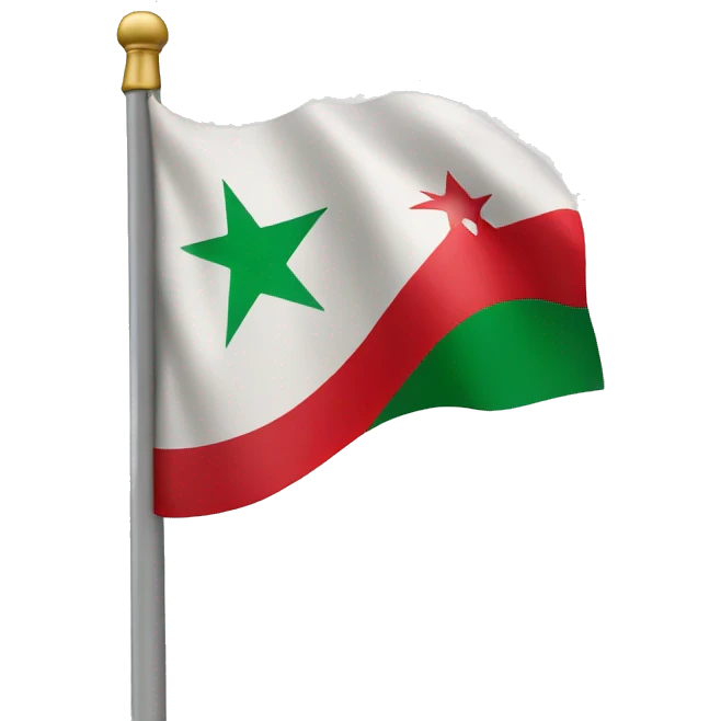 Independent Syria flag with 3 red stars emoji