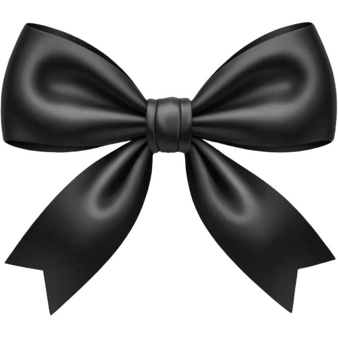 Black and white satin Bow emoji