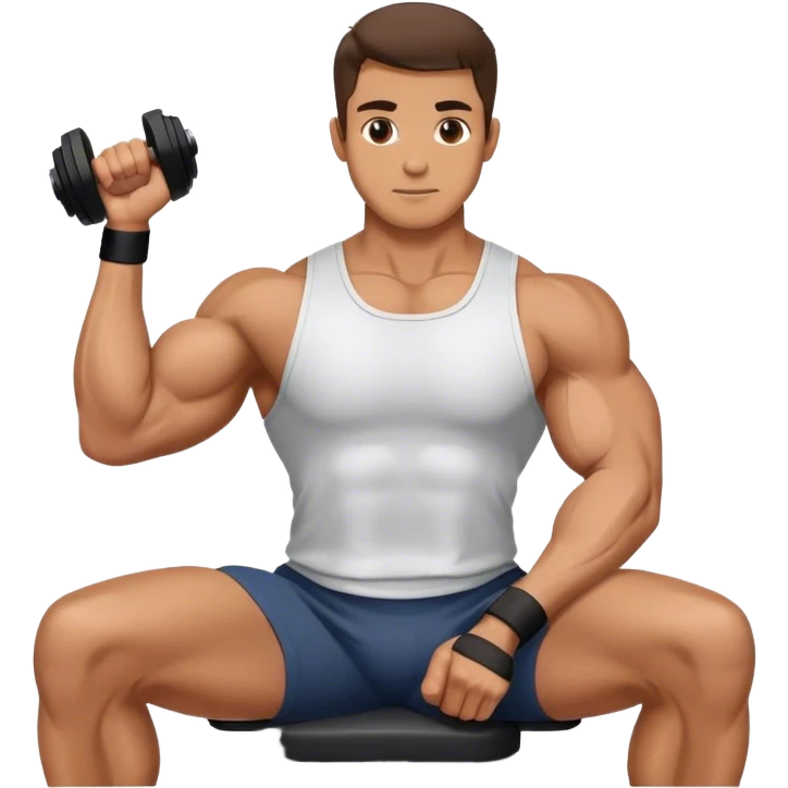 man seated weighted wrist curl emoji