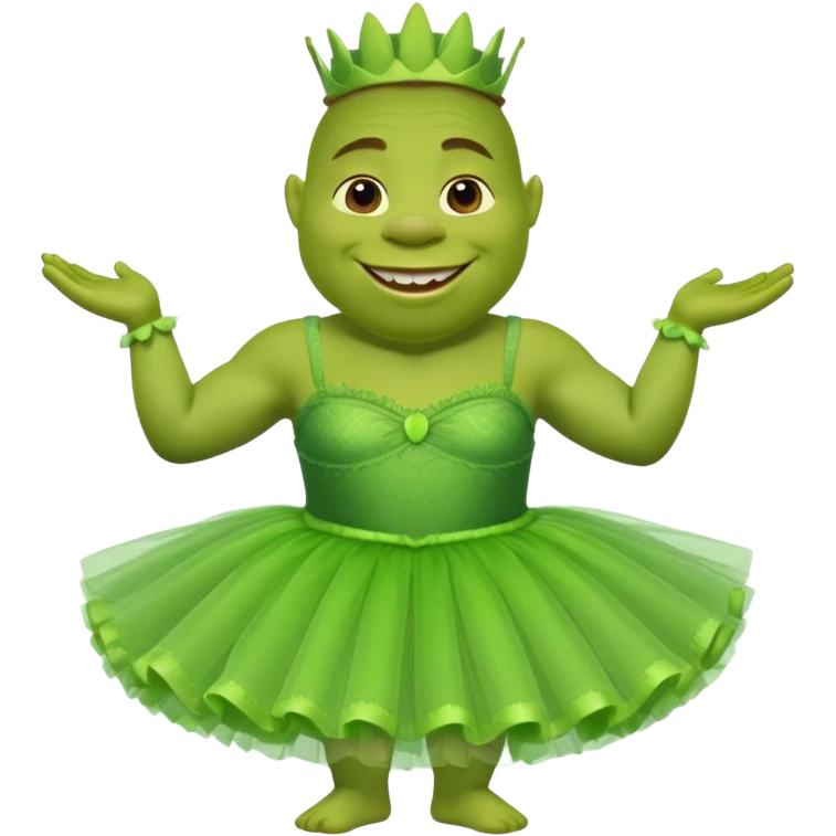 shrek wearing a tutu emoji