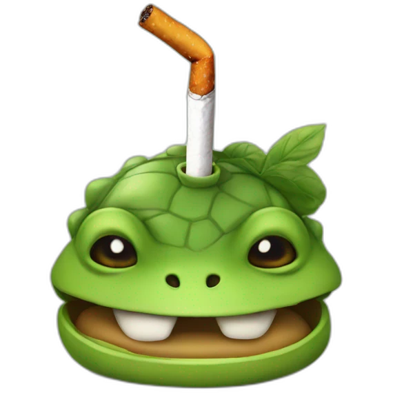 Tortu avec une cigarette emoji