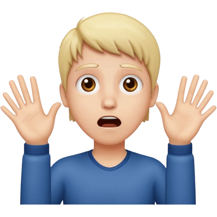 shocked face, hands up emoji