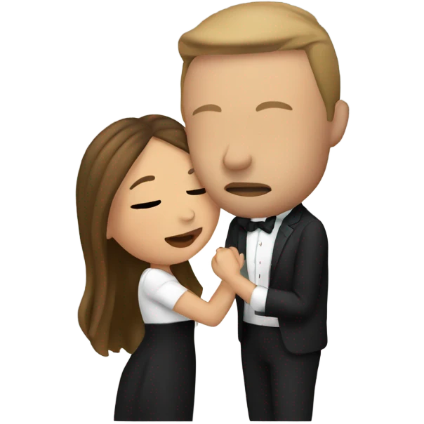 Me and my wife kissing while she flashes her wedding ring emoji