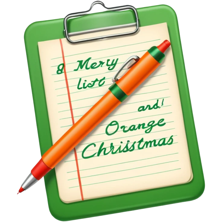 liste de noel orange et verte emoji